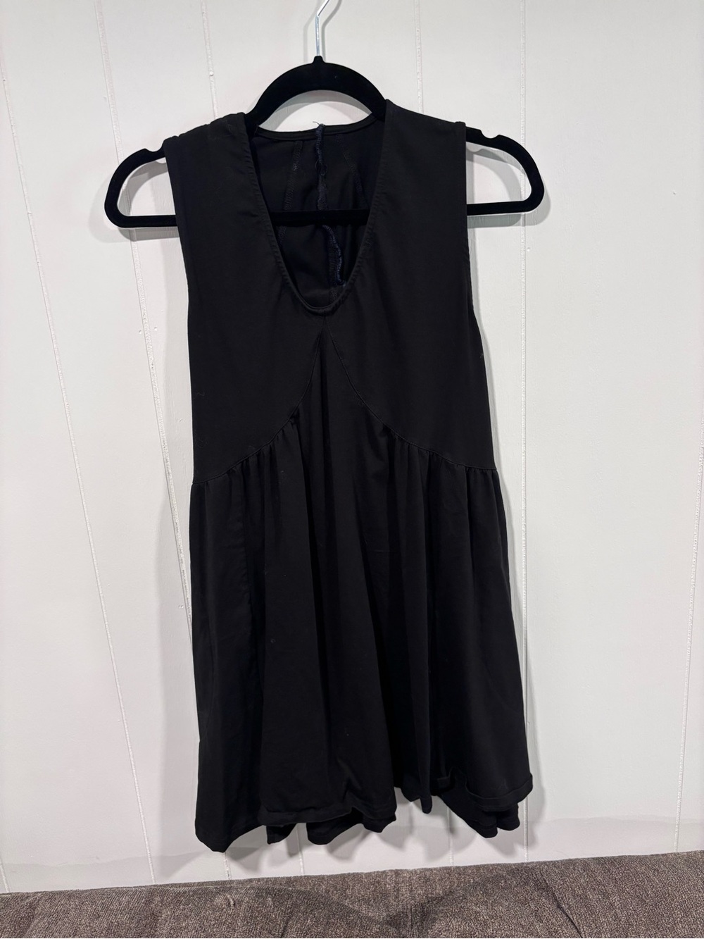 Black Sleeveless V-Neck Swing Tank Dress